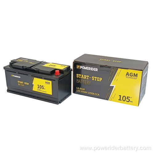 12v 105ah lead acid agm start stop battery